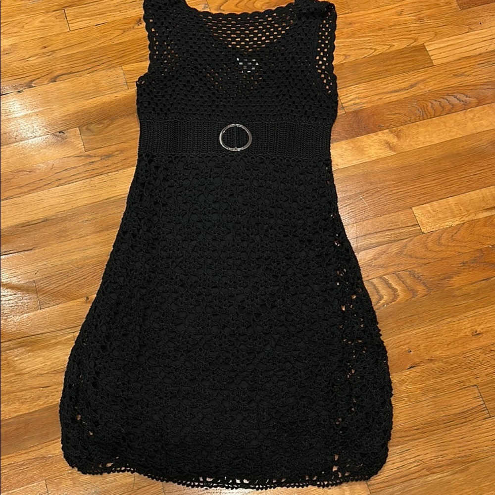 Karen Millen Elegant Black Crochet Dress, size 3